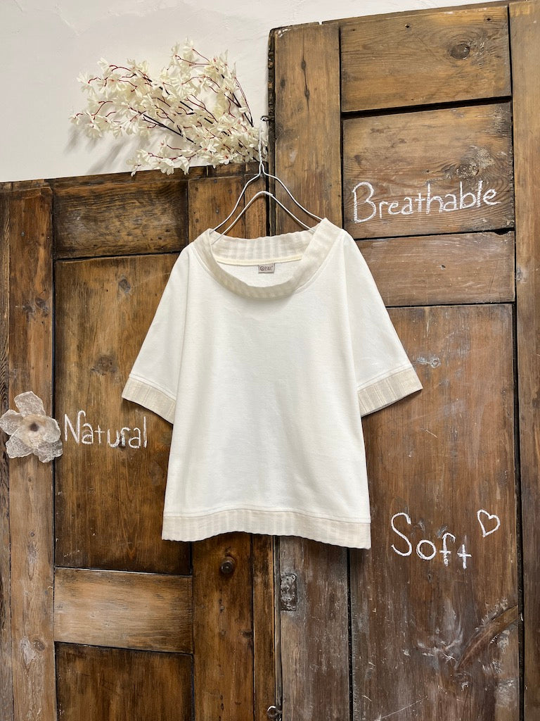 pamuklu el dokuma detay kısa kollu bluz