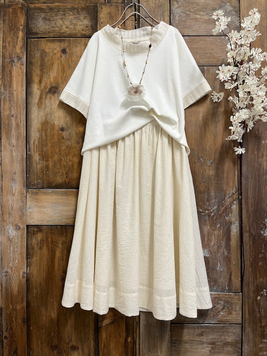 pamuklu el dokuma detay kısa kollu bluz