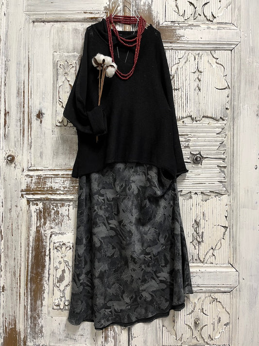 siyah salaş yaka pencere detay triko