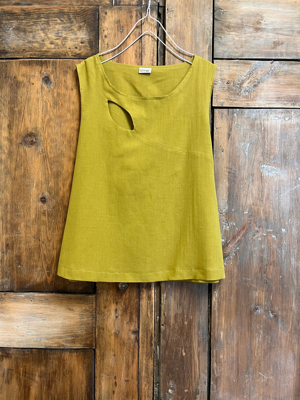 sarı pamuklu kolsuz bluz