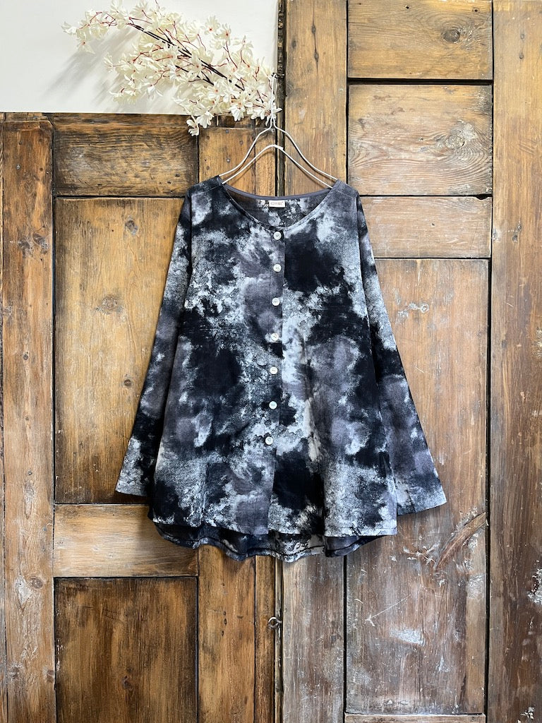 batik desen pamuklu ince gömlek