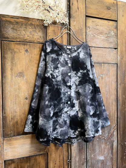batik desen pamuklu ince gömlek