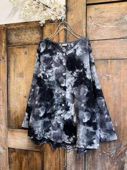 batik desen pamuklu ince gömlek