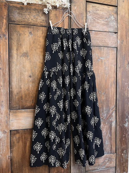 desenli pamuklu bol pantolon