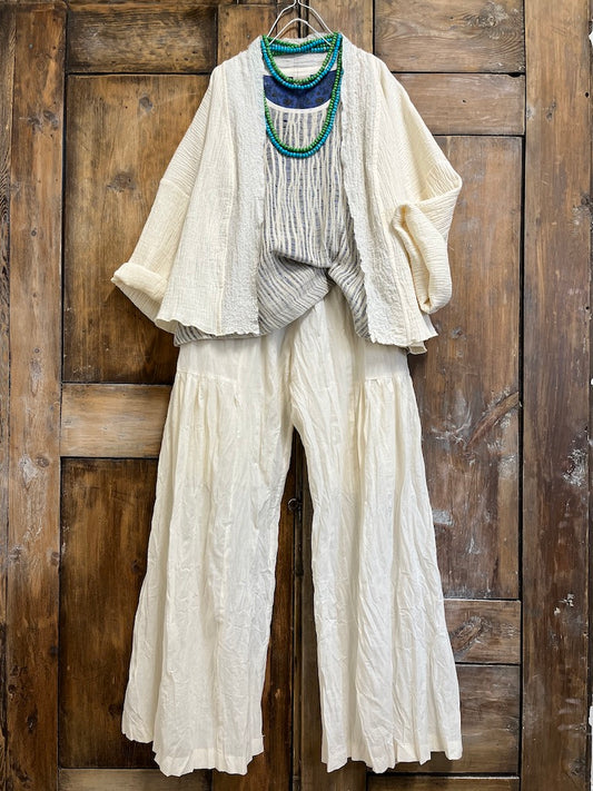 krem pamuklu bol pantolon