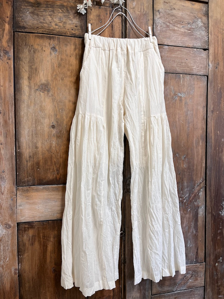 krem pamuklu bol pantolon