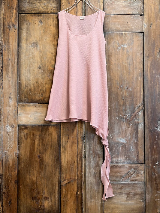 pamuklu kolsuz pembe bluz