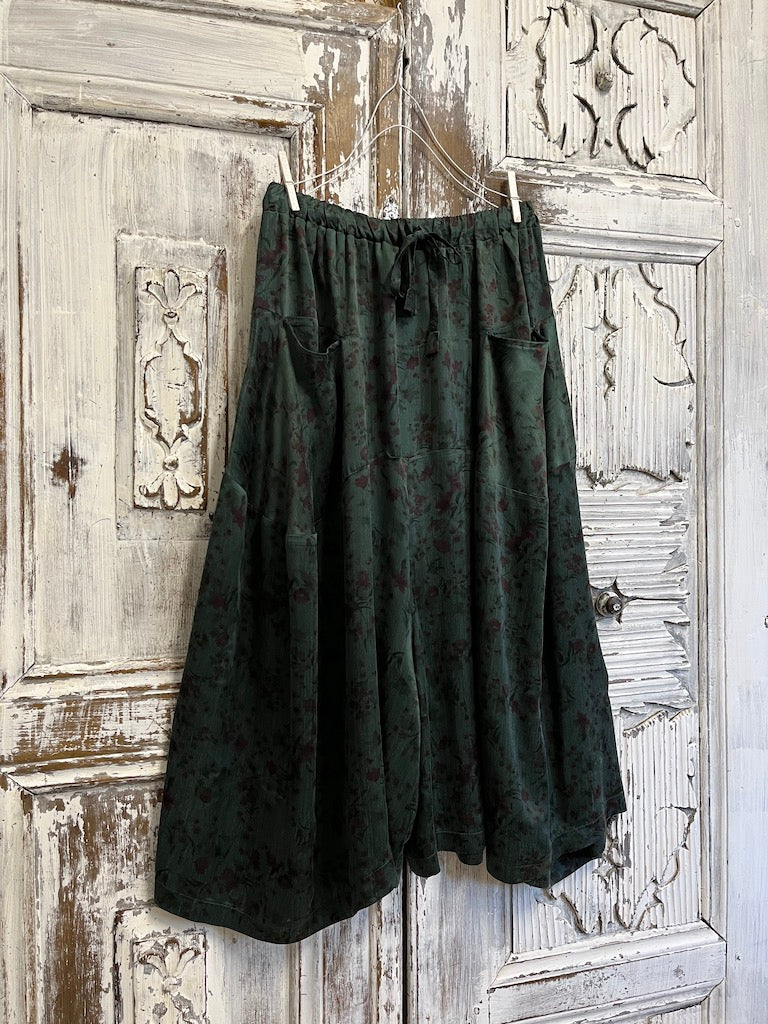 yeşil ipek şalvar pantolon