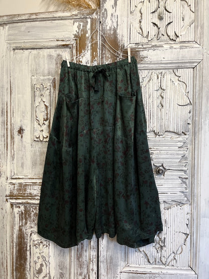 yeşil ipek şalvar pantolon