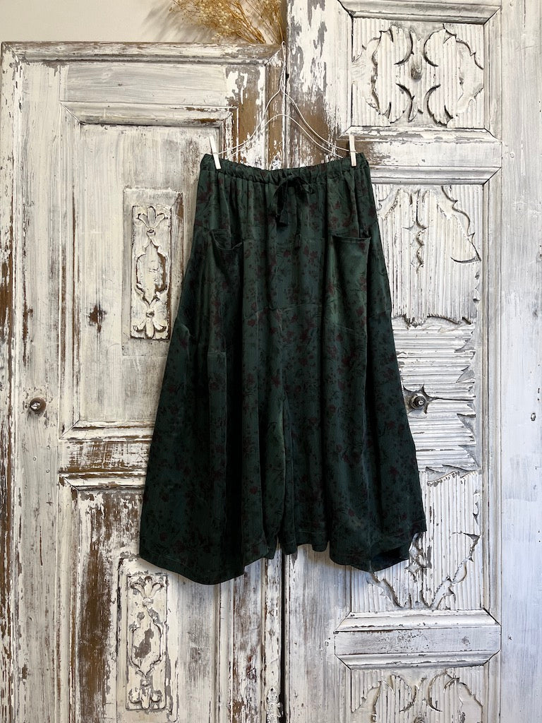 yeşil ipek şalvar pantolon