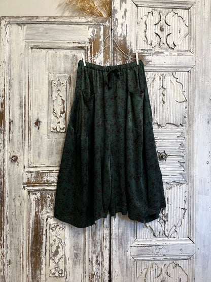 yeşil ipek şalvar pantolon