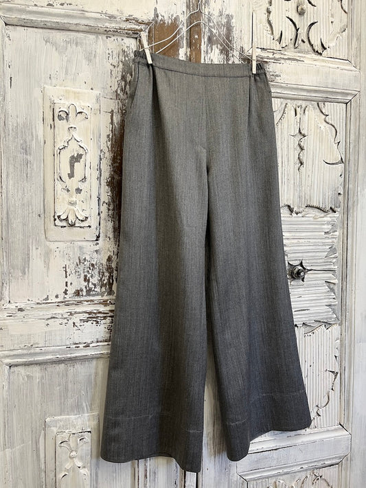 yünlü bol gri pantolon